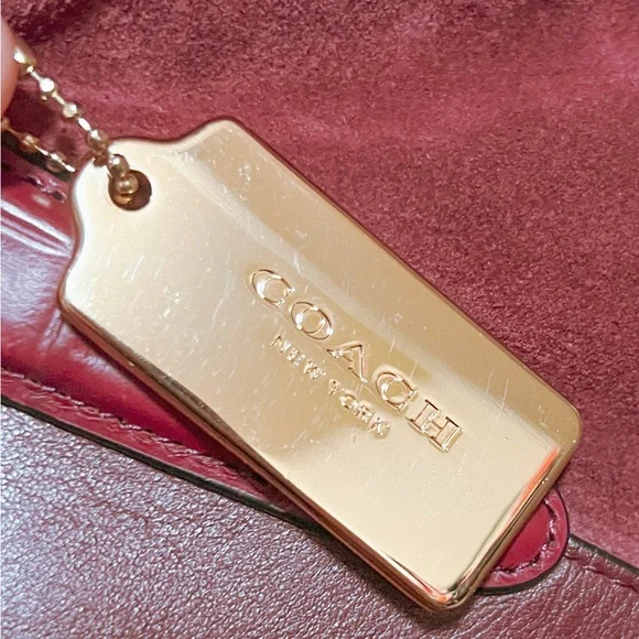 Coach Burgundy Leather & Suede Shoulder Bag – Like New - Picture 6 of 10